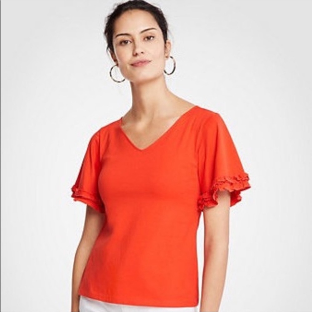 Women's Coral V-Neck Top